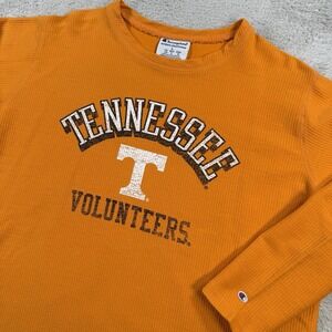 Tennessee Volunteers Shirt Mens Large Orange Champion Thermal Y2K Long Sleeve